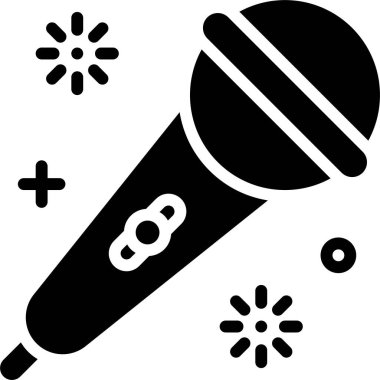 Mikrofon simgesi, Festa junina bağlantılı vektör illüstrasyonu