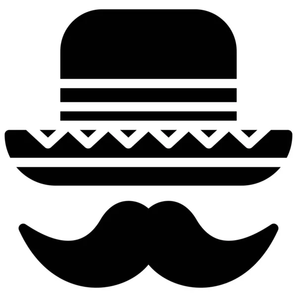 Sombrero Bigote Icono Festa Junina Relacionados Con Ilustración Del Vector — Archivo Imágenes Vectoriales