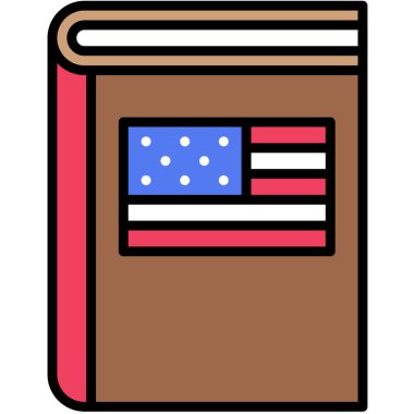 Kitap simgesi, 4 Temmuz İlgili vektör illüstrasyonu