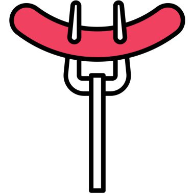 Çatal simgesinde sosis, 4 Temmuz İlgili vektör illüstrasyonu