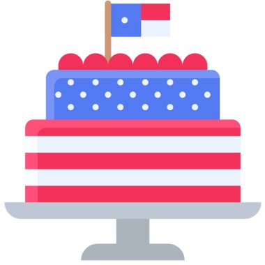 Pasta simgesi, 4 Temmuz İlgili vektör illüstrasyonu