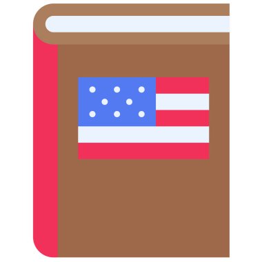 Kitap simgesi, 4 Temmuz İlgili vektör illüstrasyonu