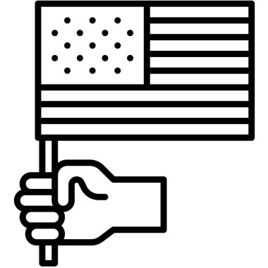 ABD bayrak ikonu, 4 Temmuz İlgili vektör illüstrasyonu