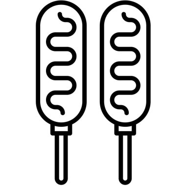 Sosis simgesi, 4 Temmuz İlgili vektör illüstrasyonu