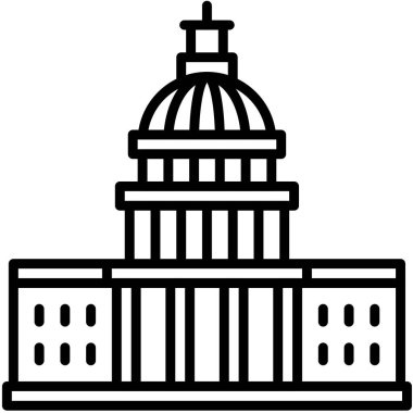 ABD Capitol simgesi, 4 Temmuz İlgili vektör illüstrasyonu