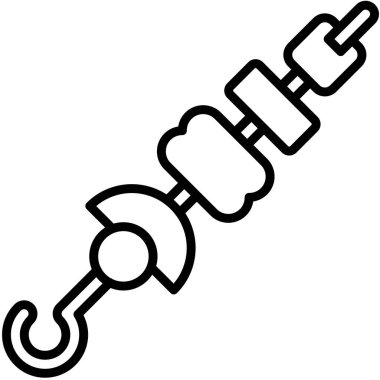 Şiş simgesi, 4 Temmuz İlgili vektör illüstrasyonu