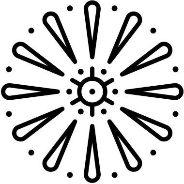 Havai fişek simgesi, 4 Temmuz İlgili vektör illüstrasyonu