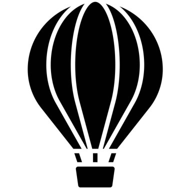 Sıcak hava balonu simgesi, 4 Temmuz İlgili vektör illüstrasyonu