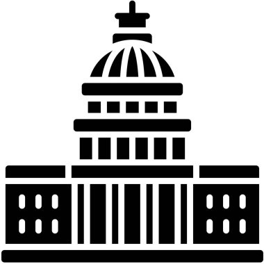 ABD Capitol simgesi, 4 Temmuz İlgili vektör illüstrasyonu
