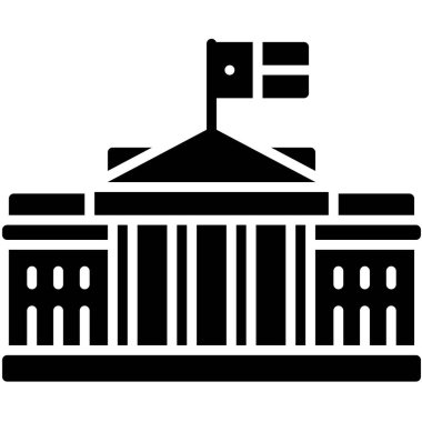 Beyaz Saray simgesi, 4 Temmuz İlgili vektör illüstrasyonu