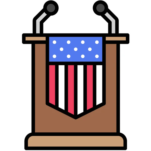 Lectern Icon Fourth July Related Vector Illustration — 스톡 벡터