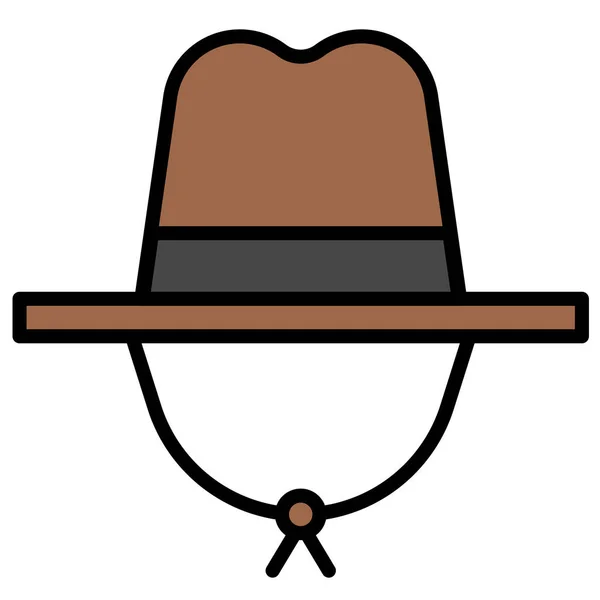 Chapeau Cowboy Icône Juillet Illustration Vectorielle Liée — Image vectorielle