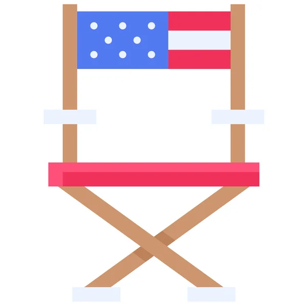 Chair Icon Fourth July Related Vector Illustration — Stock Vector