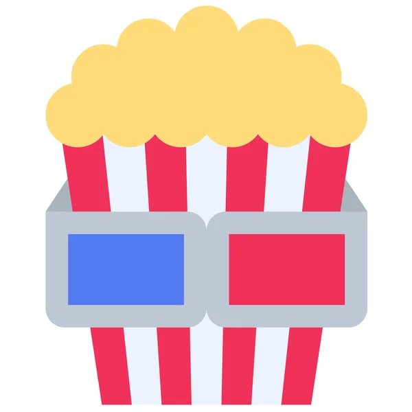 Popcorn Glasses Icon Fourth July Related Vector Illustration — Stock Vector