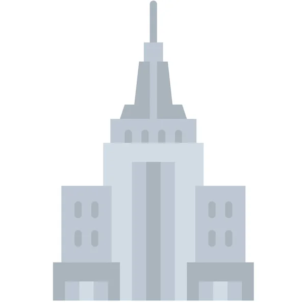 Empire State Building Ikone Vierte Juli Bezogene Vektorillustration — Stockvektor