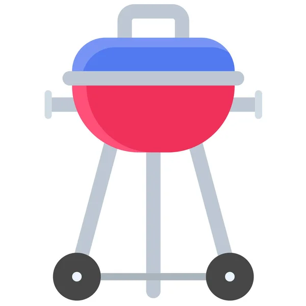 Icono Parrilla Barbacoa Ilustración Vectorial Relacionada Con Julio — Vector de stock