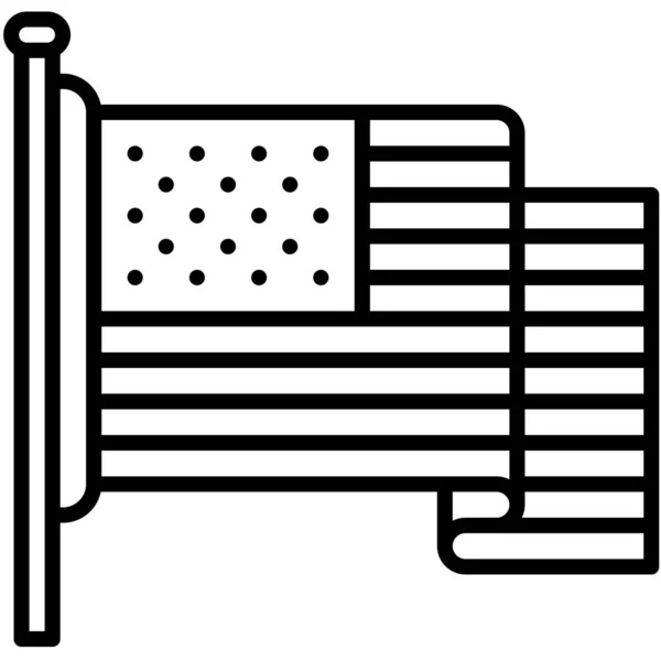 Иконка Флаг Сша Связанная Векторной Иллюстрацией Июля — стоковый вектор