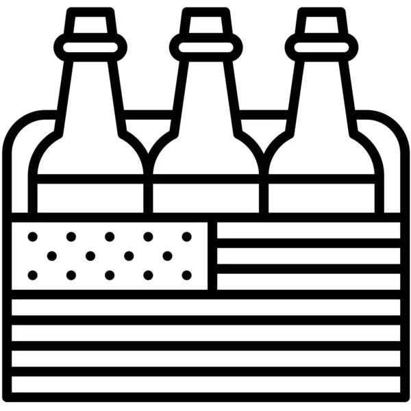 Εικονίδιο Κιβωτίου Μπύρας Εικονογράφηση Φορέα Σχετιζόμενη Την Ιουλίου — Διανυσματικό Αρχείο