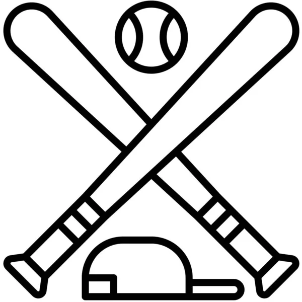 Ikona Sprzętu Baseballowego Ilustracja Wektora Związanego Lipca — Wektor stockowy