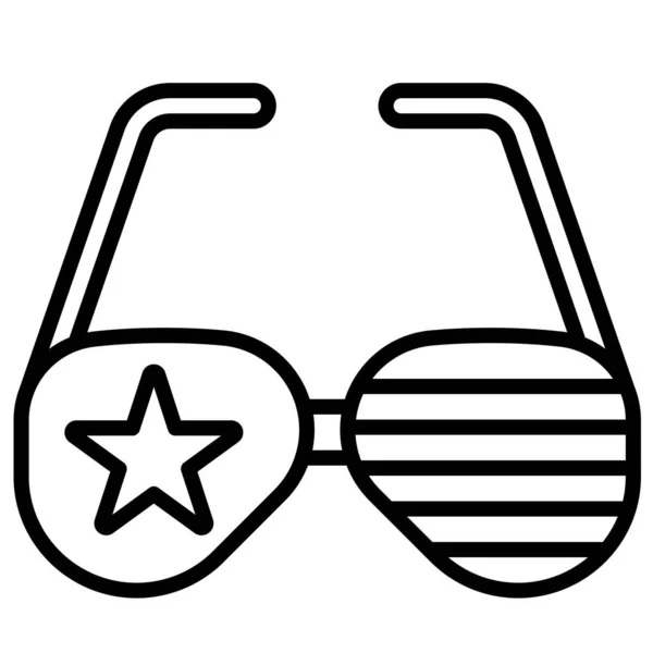 Ikona Brýlí Vektorová Ilustrace Července — Stockový vektor