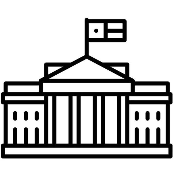 Ikone Des Weißen Hauses Vektor Illustration Zum Juli — Stockvektor
