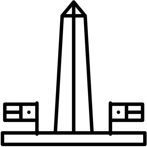 Obelisk Ikona Lipca Związane Wektor Ilustracja — Wektor stockowy
