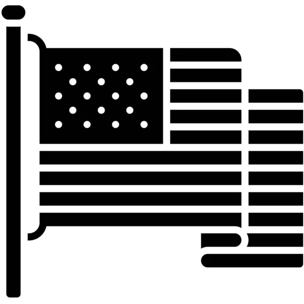 Bandera Del Icono Estados Unidos Ilustración Vectorial Relacionada Con Julio — Archivo Imágenes Vectoriales