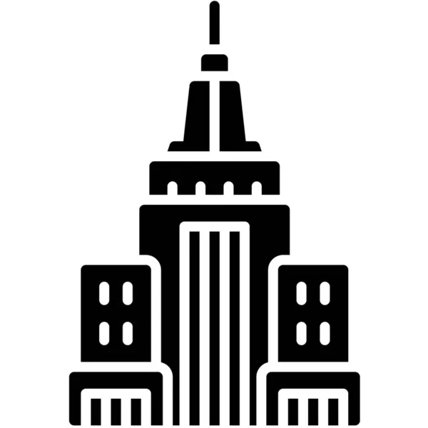 Ícone Empire State Building Ilustração Vetorial Relacionada Julho —  Vetores de Stock