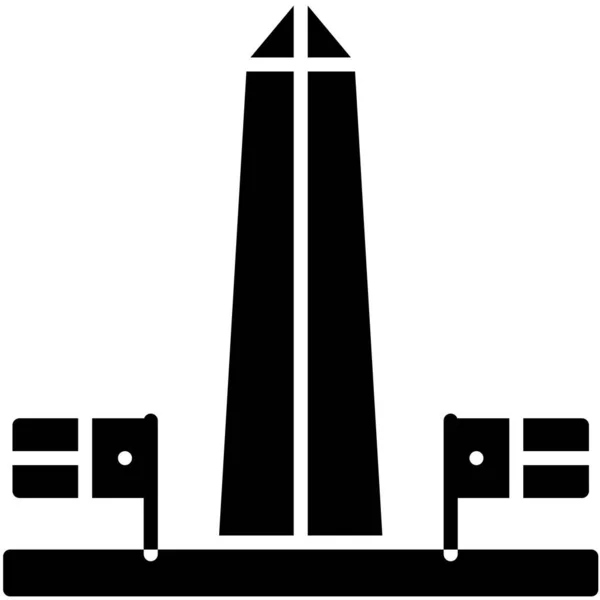 Icona Dell Obelisco Illustrazione Vettoriale Relativa Luglio — Vettoriale Stock