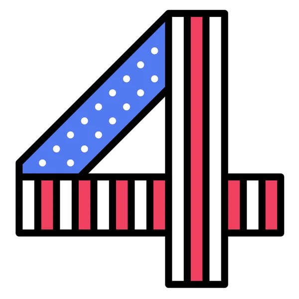 Number Icon Fourth July Related Vector Illustration — Stock Vector