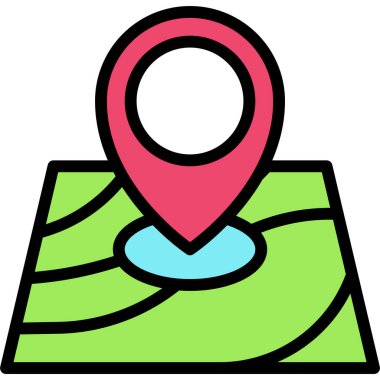 Map pin icon, location map and navigation vector illustration