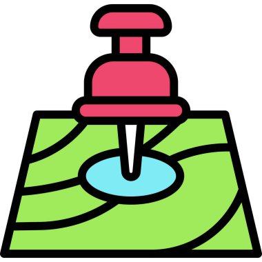 Pushpin on map icon, location map and navigation vector illustration