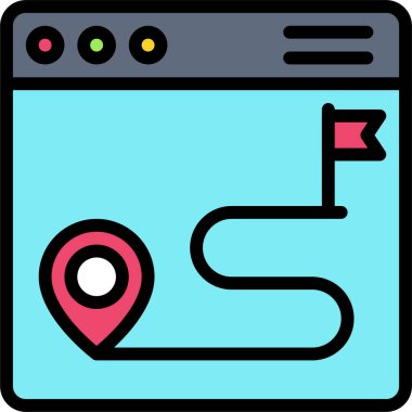 Route map icon, location map and navigation vector illustration