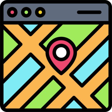 icon, location map and navigation vector illustration