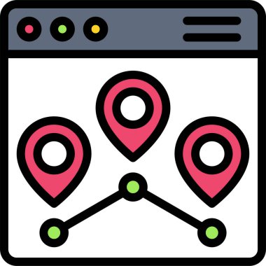 Map pins icon, location map and navigation vector illustration