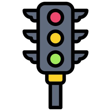 Traffic light icon, location map and navigation vector illustration