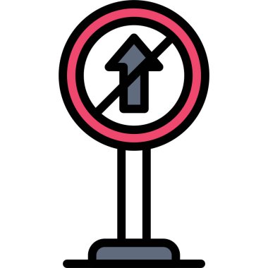 No straight icon, location map and navigation vector illustration