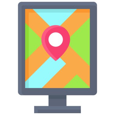 Map signboard icon, location map and navigation vector illustration