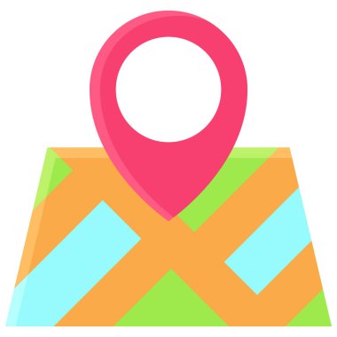 Map pin icon, location map and navigation vector illustration