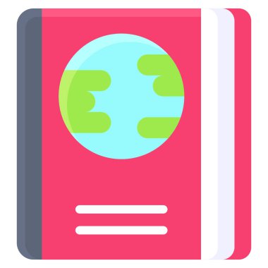 Passport icon, location map and navigation vector illustration