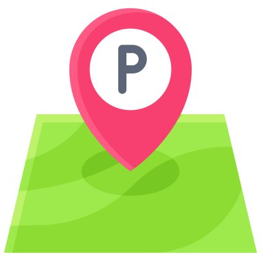 parking map icon, location map and navigation vector illustration
