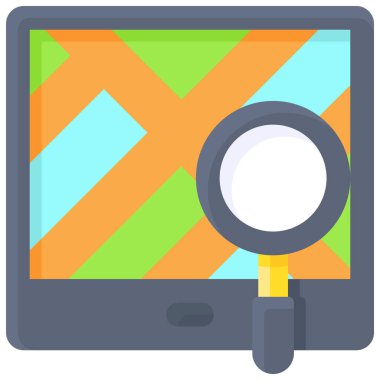 Route finding icon, location map and navigation vector illustration