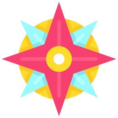 Compass icon, location map and navigation vector illustration