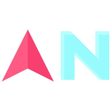 North direction icon, location map and navigation vector illustration