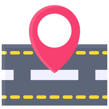 Road pin icon, location map and navigation vector illustration