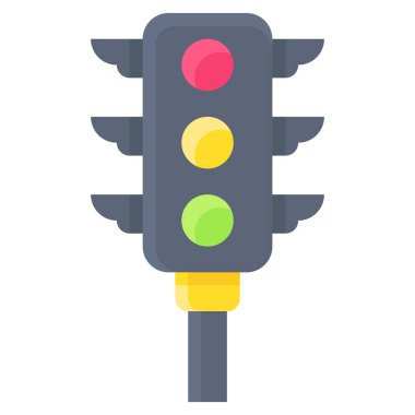 Traffic light icon, location map and navigation vector illustration