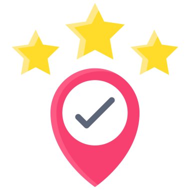 Rating icon, location map and navigation vector illustration