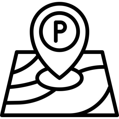 parking map icon, location map and navigation vector illustration