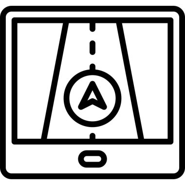 Road map on tablet icon, location map and navigation vector illustration