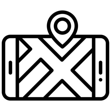 Map on smartphone icon, location map and navigation vector illustration